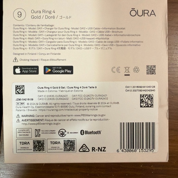 Oura Ring Gen 4 Gold size 9 w/ Charging Dock - Picture 4 of 4